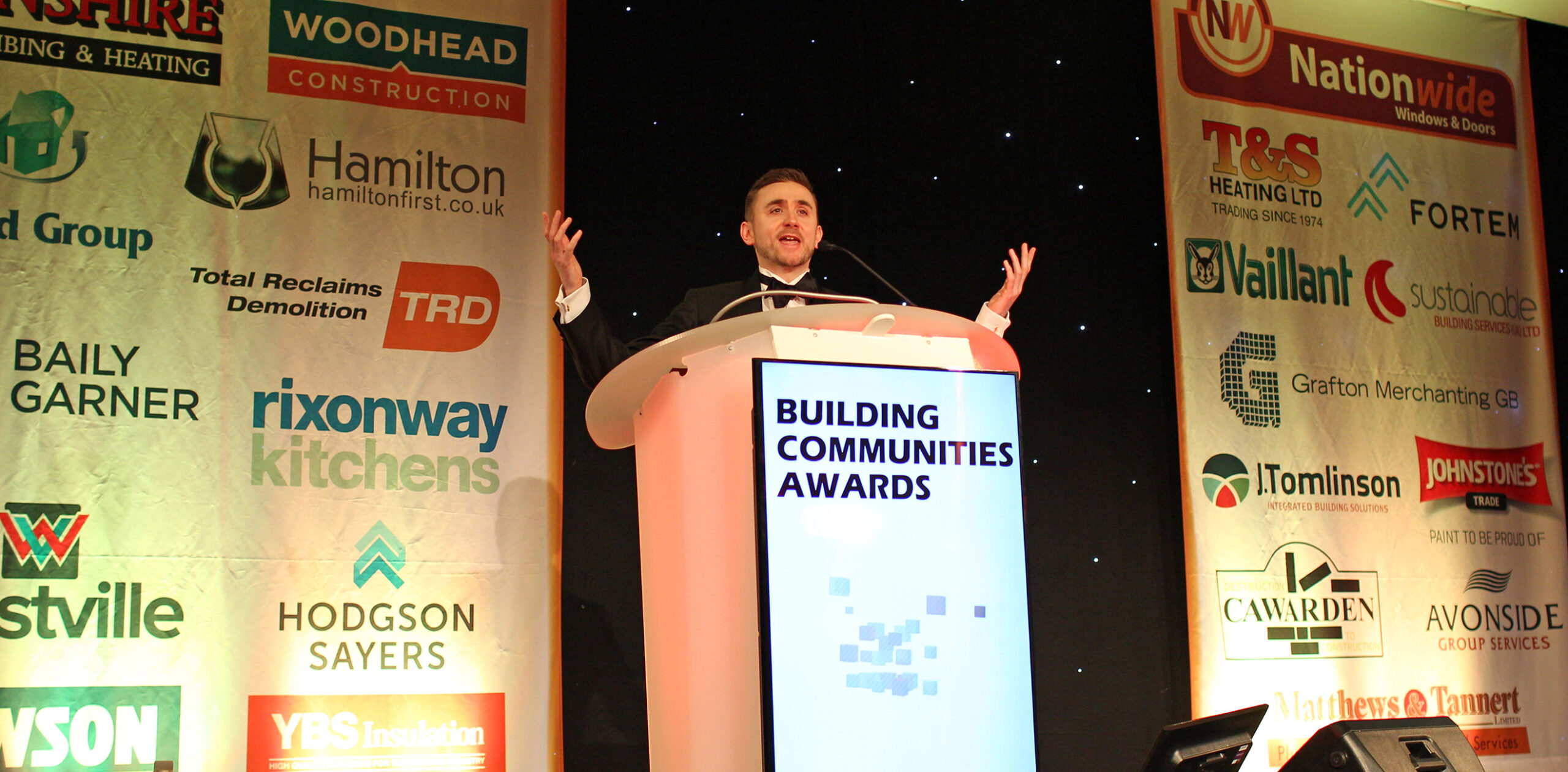 Kevin Durham hosting an awards ceremony