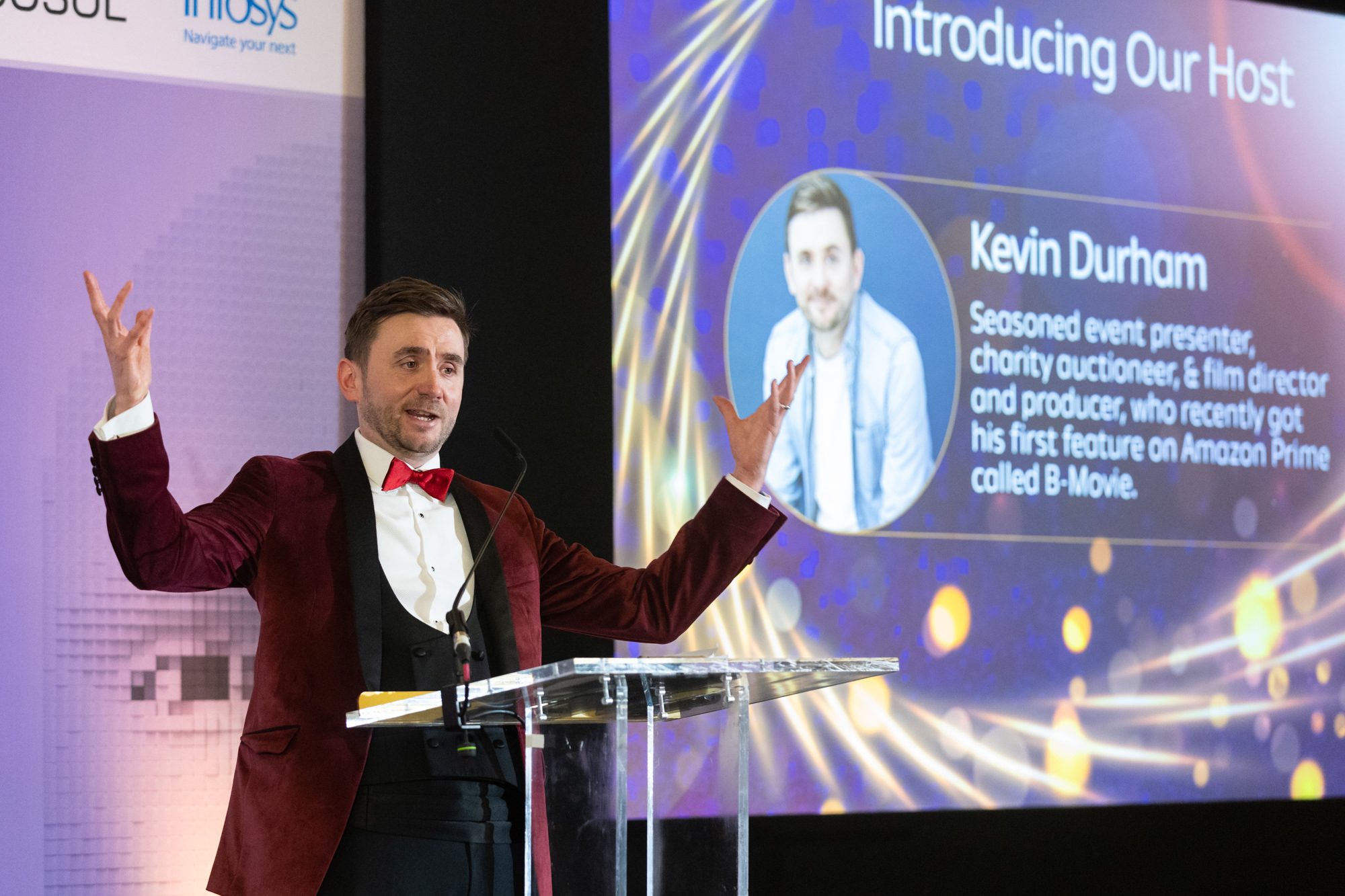Kevin Durham hosting a corporate awards ceremony