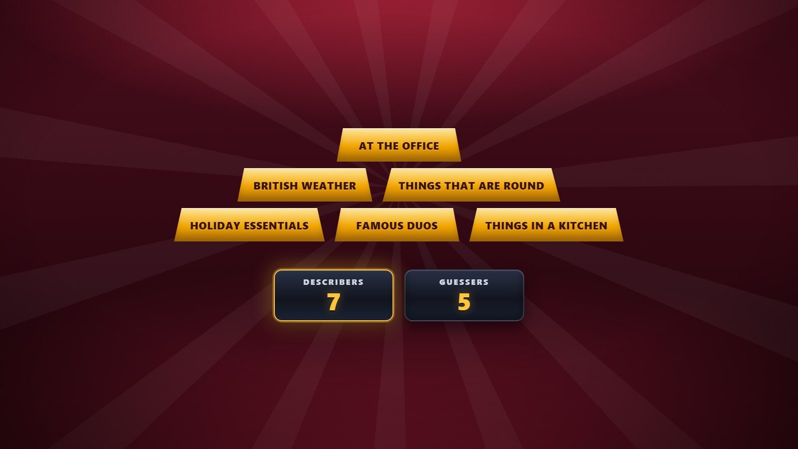 Category Clues with the round timer