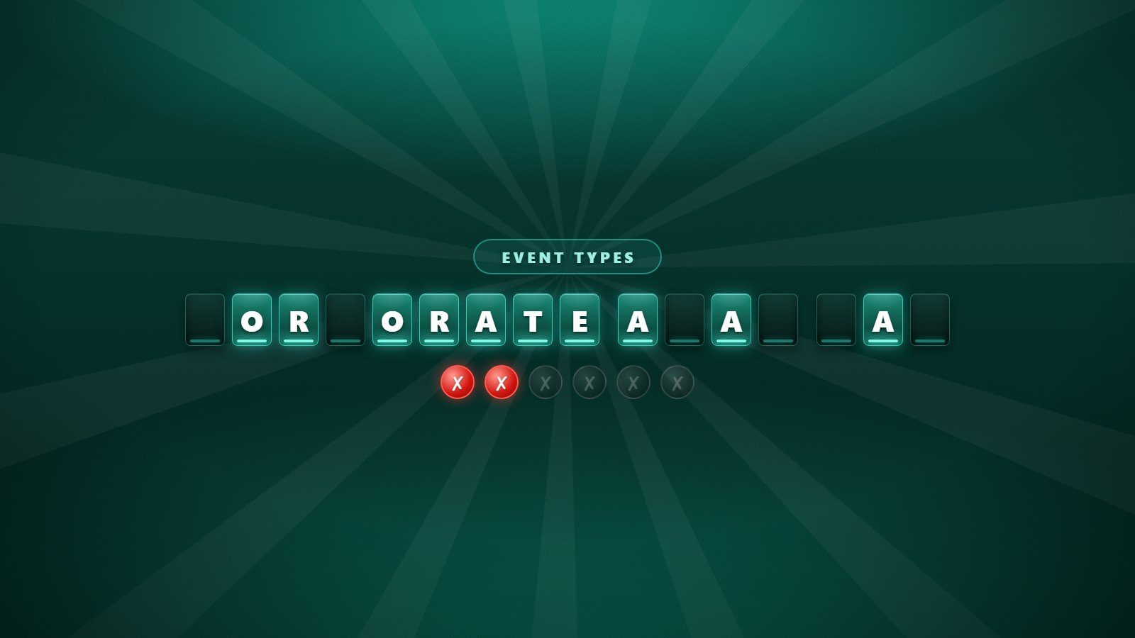 Guess the Phrase with letter tiles lit up